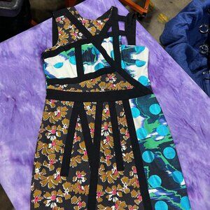 RARE ASOS Black Lauren McCalmont Foil Spot Print Dress Artist Collab UK10/US6